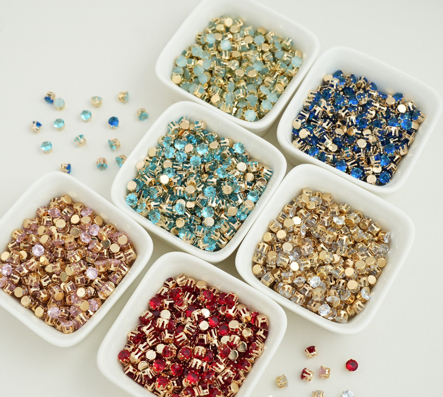 3/4/5mm Round Zircon(Golden bottom)