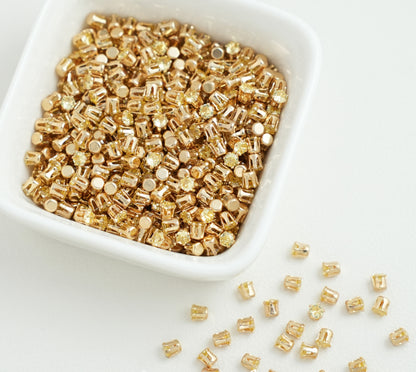 3/4/5mm Round Zircon（Golden bottom）