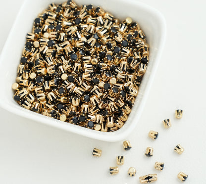 3/4/5mm Round Zircon（Golden bottom）