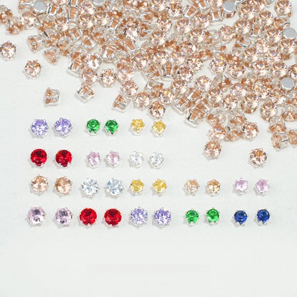 3/4mm Round Zircon(Silver bottom)