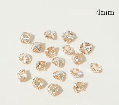 3mm/4mm Reverse Round Zircon