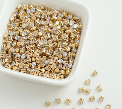 3/4/5mm Round Zircon（Golden bottom）