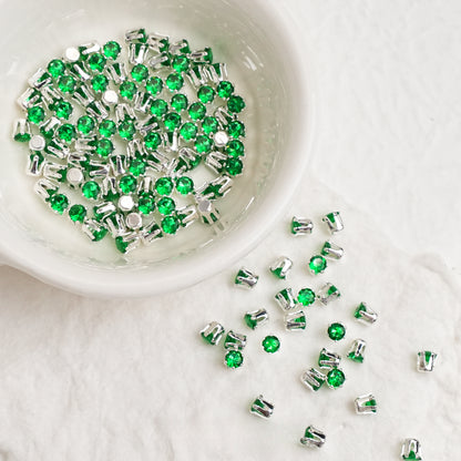 3/4mm Round Zircon(Silver bottom)