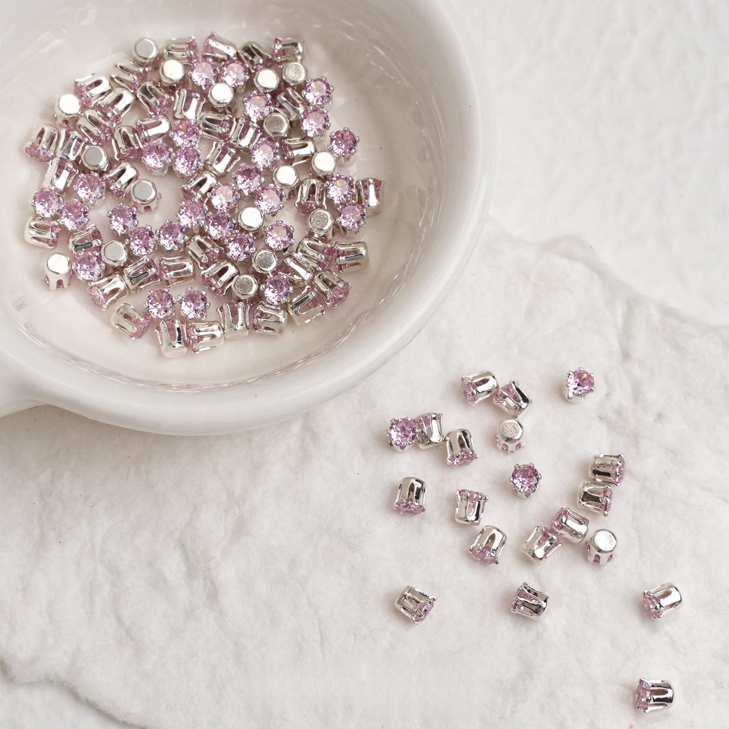 3/4mm Round Zircon(Silver bottom)