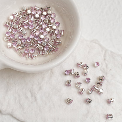3/4mm Round Zircon(Silver bottom)