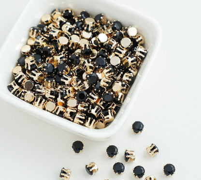 3/4/5mm Round Zircon（Golden bottom）