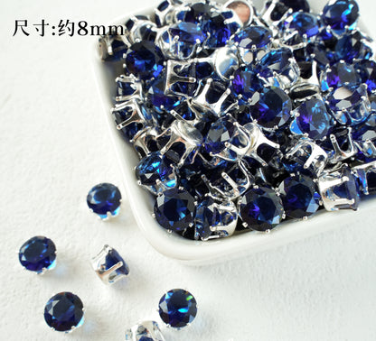 8mm Round Zircon/Cat's Eye Stone