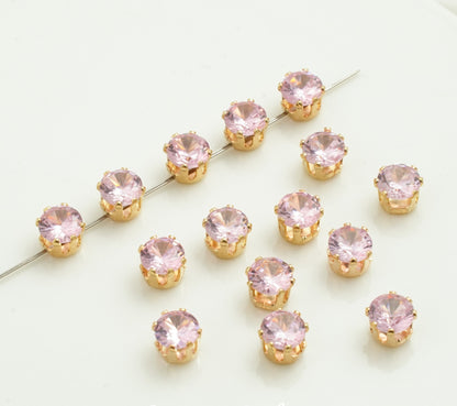 3/4/5mm Round Zircon（Golden bottom）
