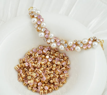 3/4/5mm Round Zircon（Golden bottom）