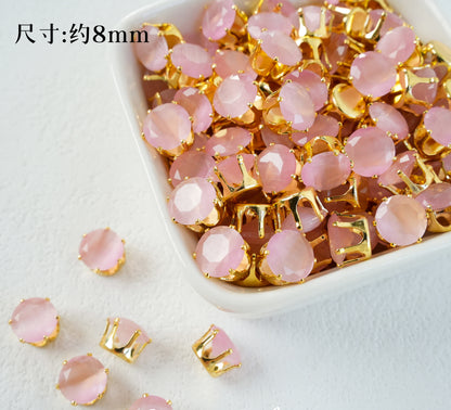 8mm Round Zircon/Cat's Eye Stone