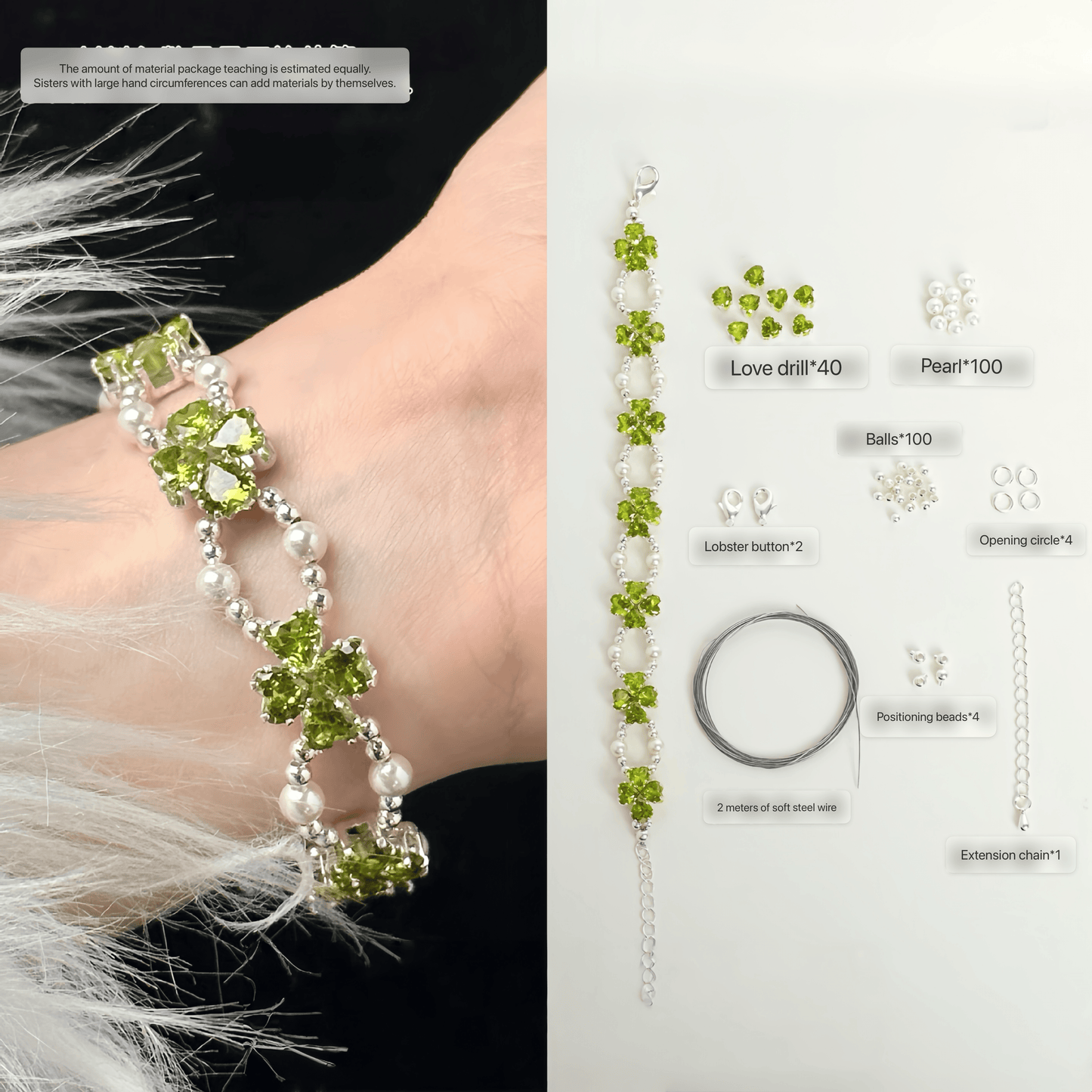 Bracelet Material Kit  Pearl&Zircon